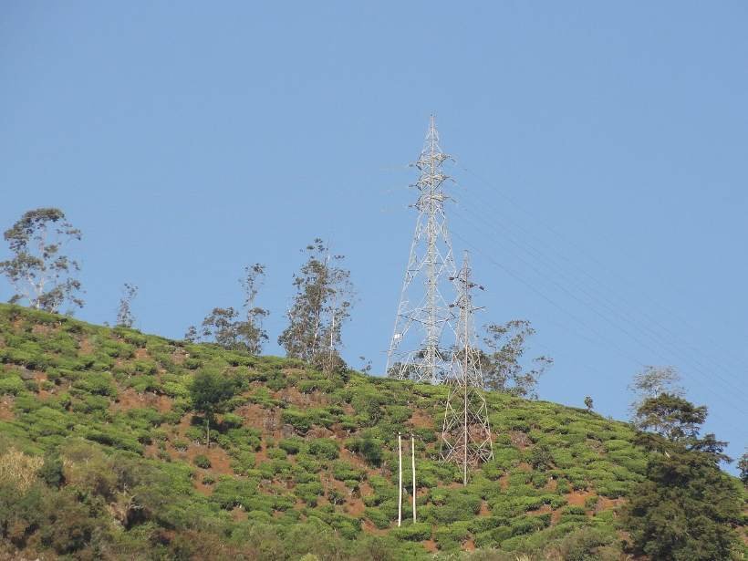 Power lines in Nuwara Eliya, Sri Lanka